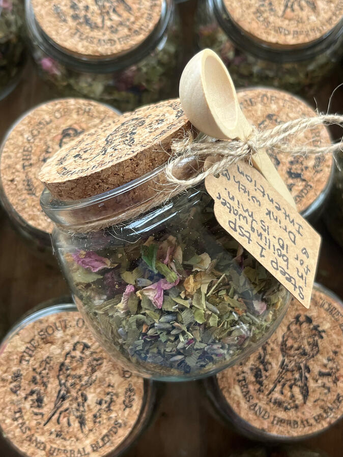From the earth to your shelf. Whole herbs, hand-blended and housed in glass.