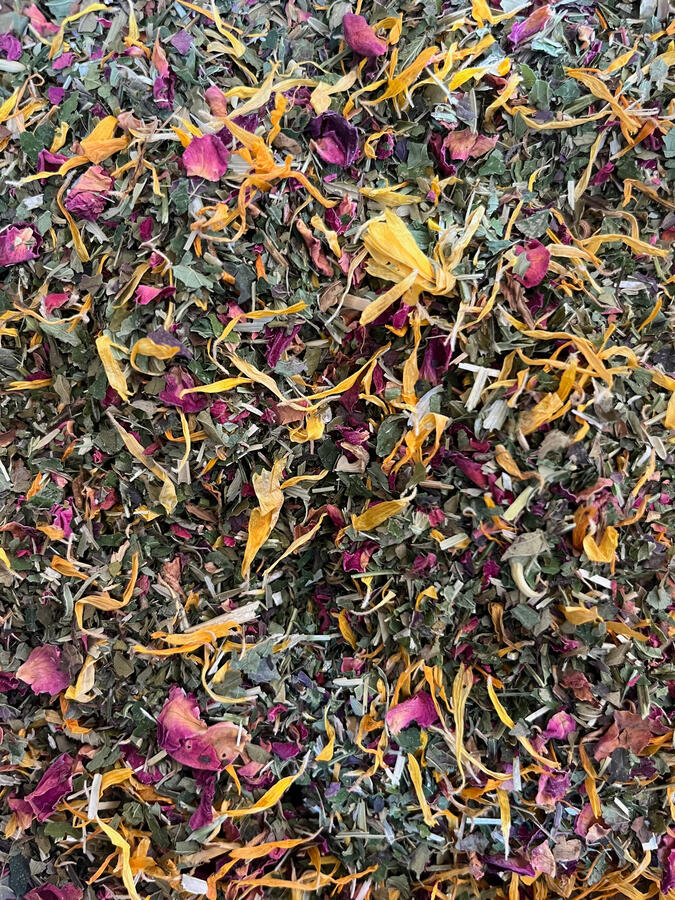It's a New Day: Lemon Balm, Peppermint, Rose, Calendula, Oatstraw, and Skullcap